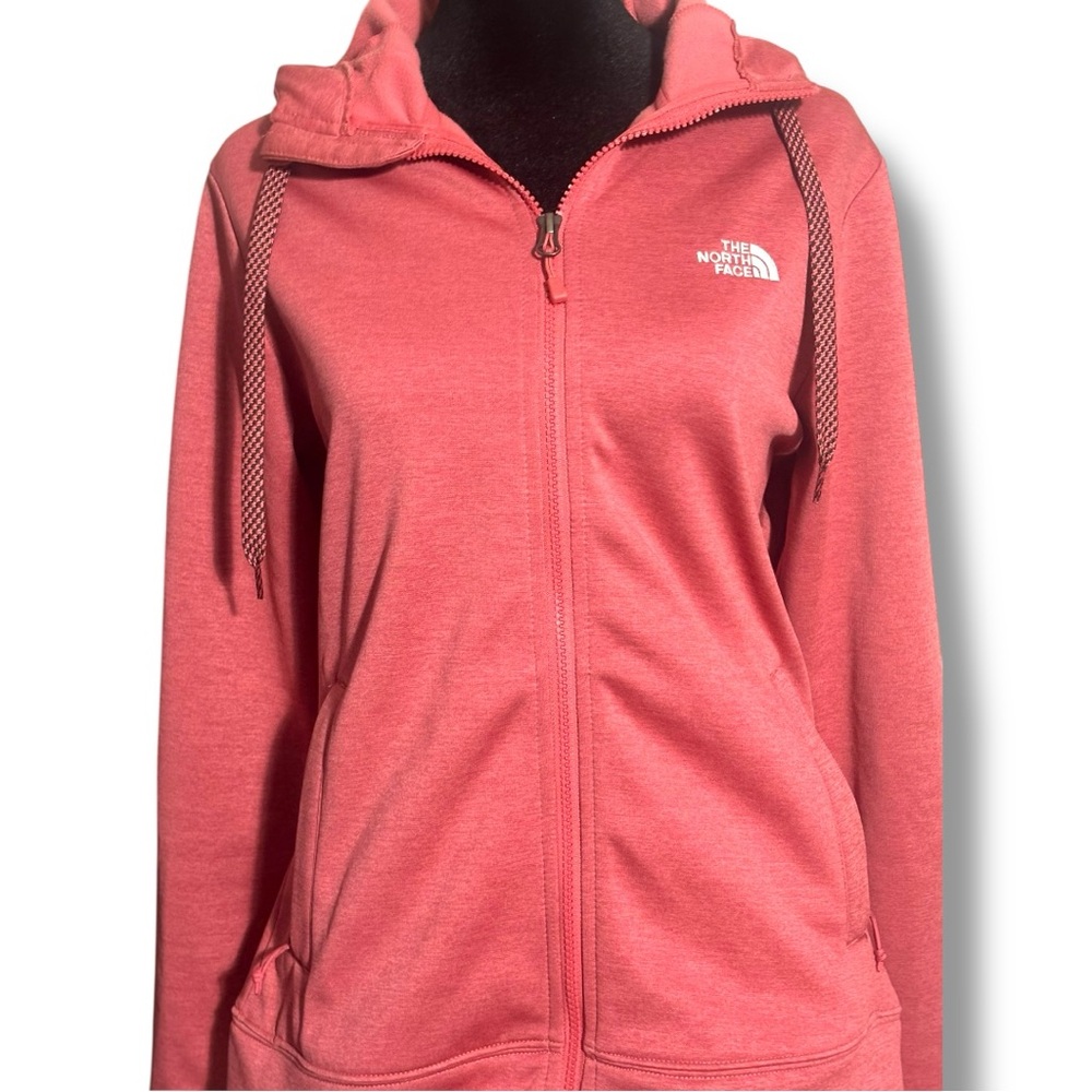 The North Face Pink Utility Jacket Long Sleeve Fleece Interior Hooded Sweatshirt - Picture 3 of 16